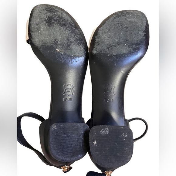 Tory Burch Tana Heel Sandal- Maison Black and Ivory Heel with Zip Back 45mm - Picture 5 of 8